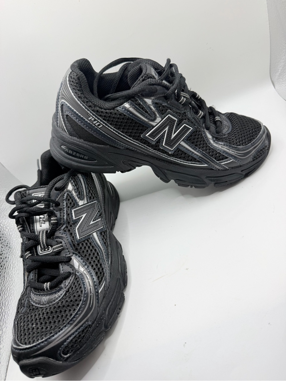New Balance Kids Black and Gray Athletic Sneakers